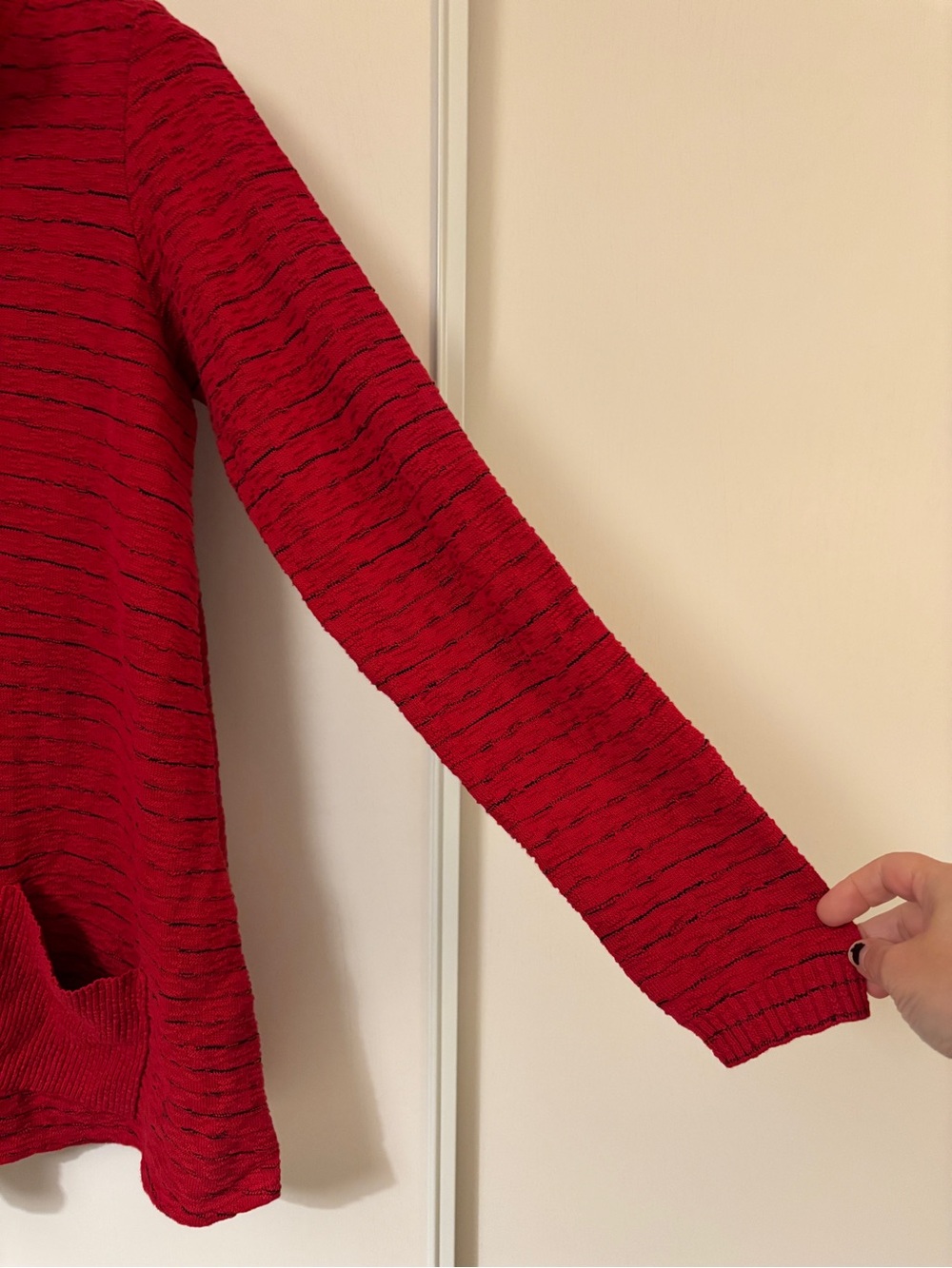 Womens Red Half-Zip Lagenlook Sweater Oversized Extra Large Relaxed Comfort 3D - Picture 3 of 10